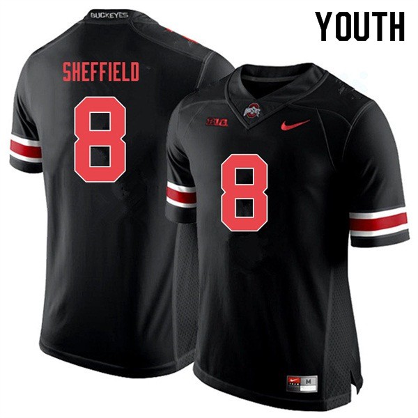 Ohio State Buckeyes #8 Kendall Sheffield Youth College Jersey Black Out OSU79884